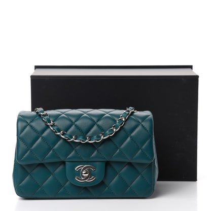 Chanel Lambskin Quilted Mini Rectangular Flap Dark Blue 11 of 11