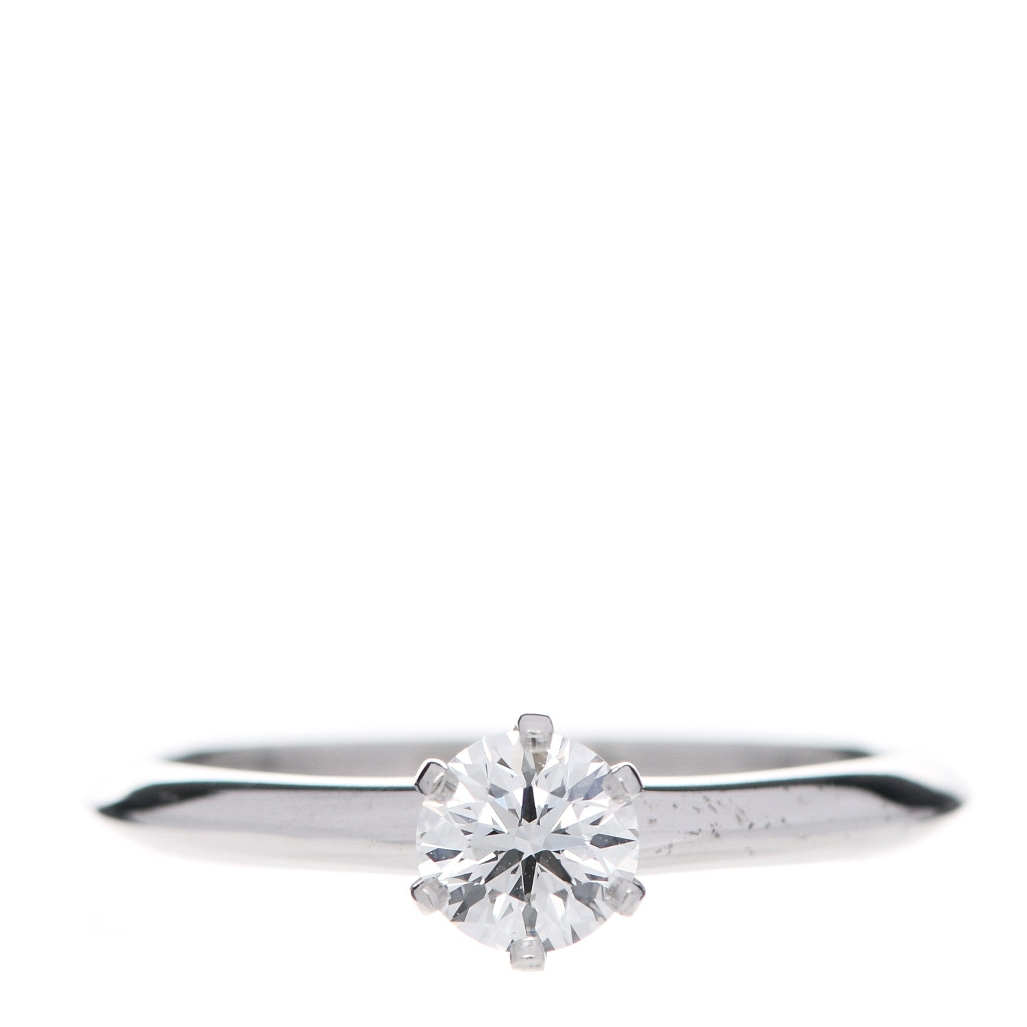 Tiffany Platinum Diamond .36ct Solitaire Engagement Ring 50 5.25 1 of 7