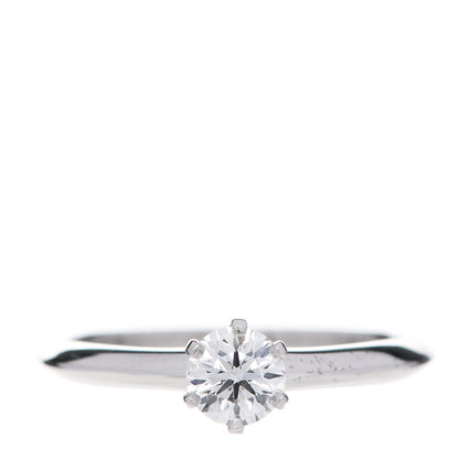 Tiffany Platinum Diamond .36ct Solitaire Engagement Ring 50 5.25 1 of 7