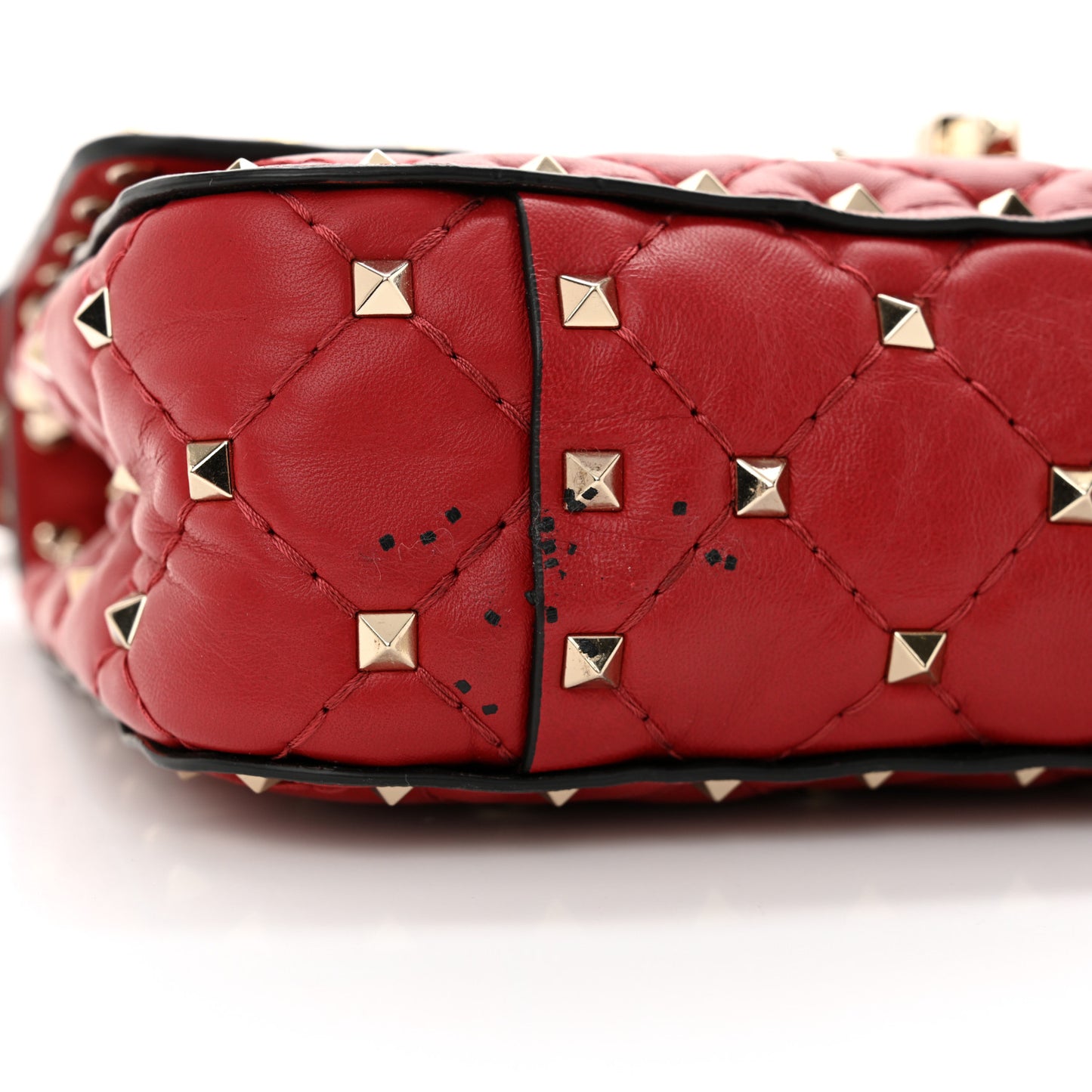 Nappa Small Rockstud Spike Shoulder Bag Rosso Valentino