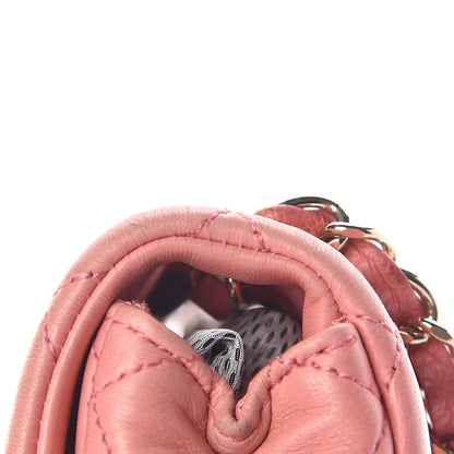 Chanel Lambskin East West Valentine Charms Flap Pink 21 of 25