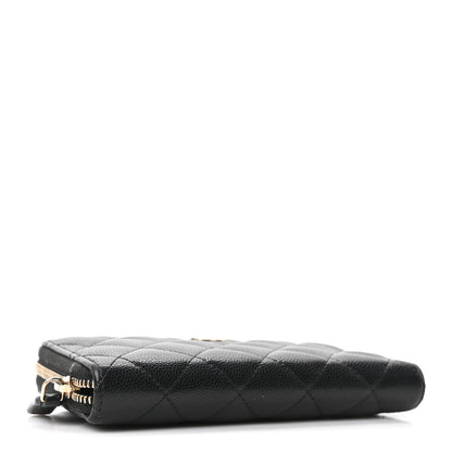 Chanel Caviar Quilted Medium Zip Around Wallet Black 4 of 12