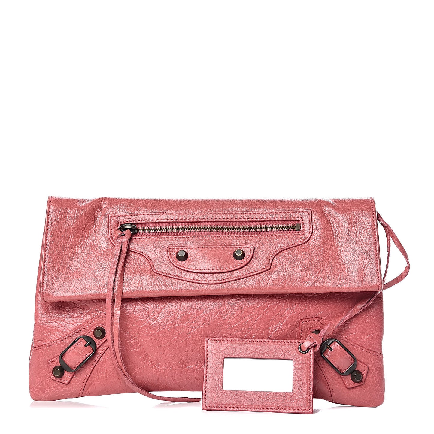 Agneau Classic Hardware Envelope Clutch Rose Bonbon