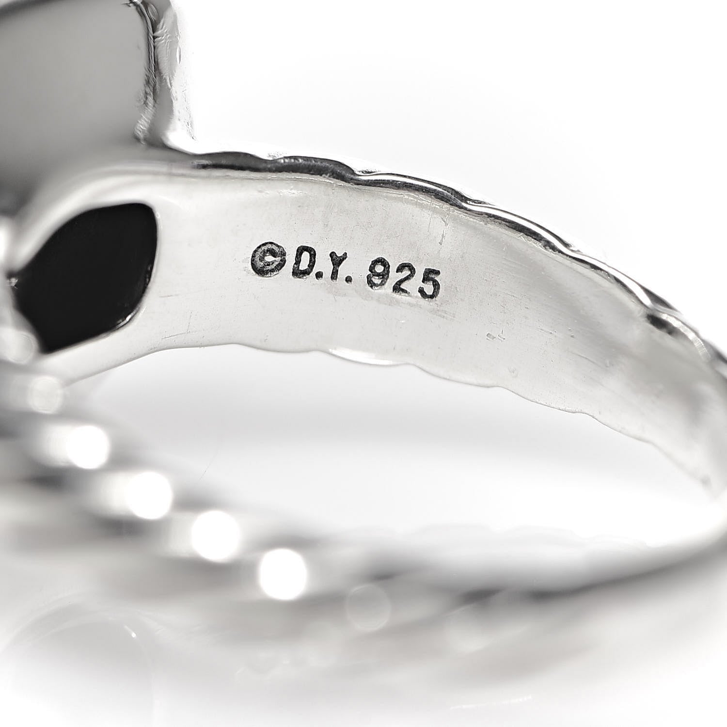 David Yurman Sterling Silver Diamond Black Orchid 10mm Noblesse Ring 52 6 5 of 5