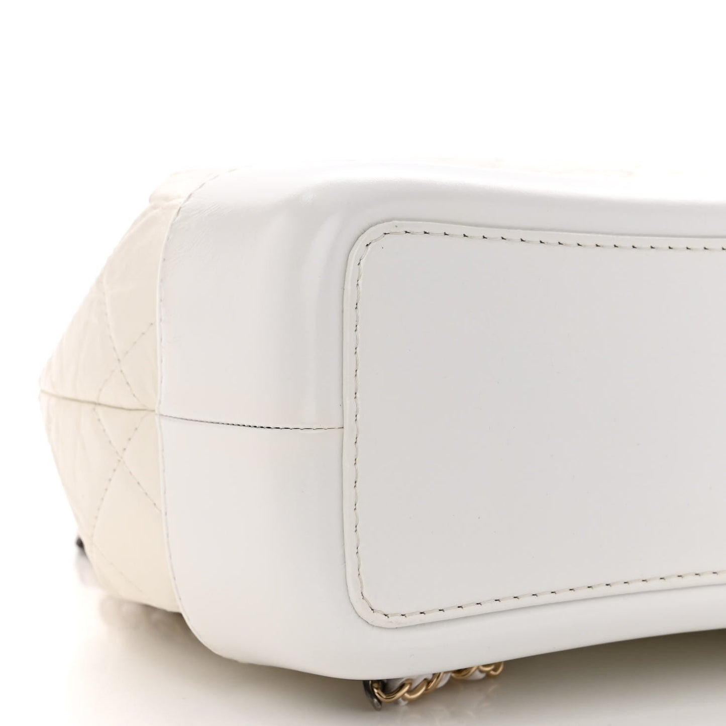 Aged Calfskin Quilted Small Gabrielle Backpack White