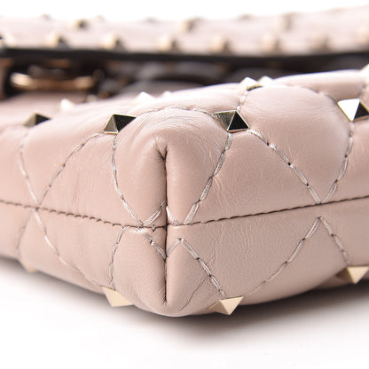 Valentino Garavani Nappa Rockstud Spike Side Slip Zip Clutch Poudre 7 of 9