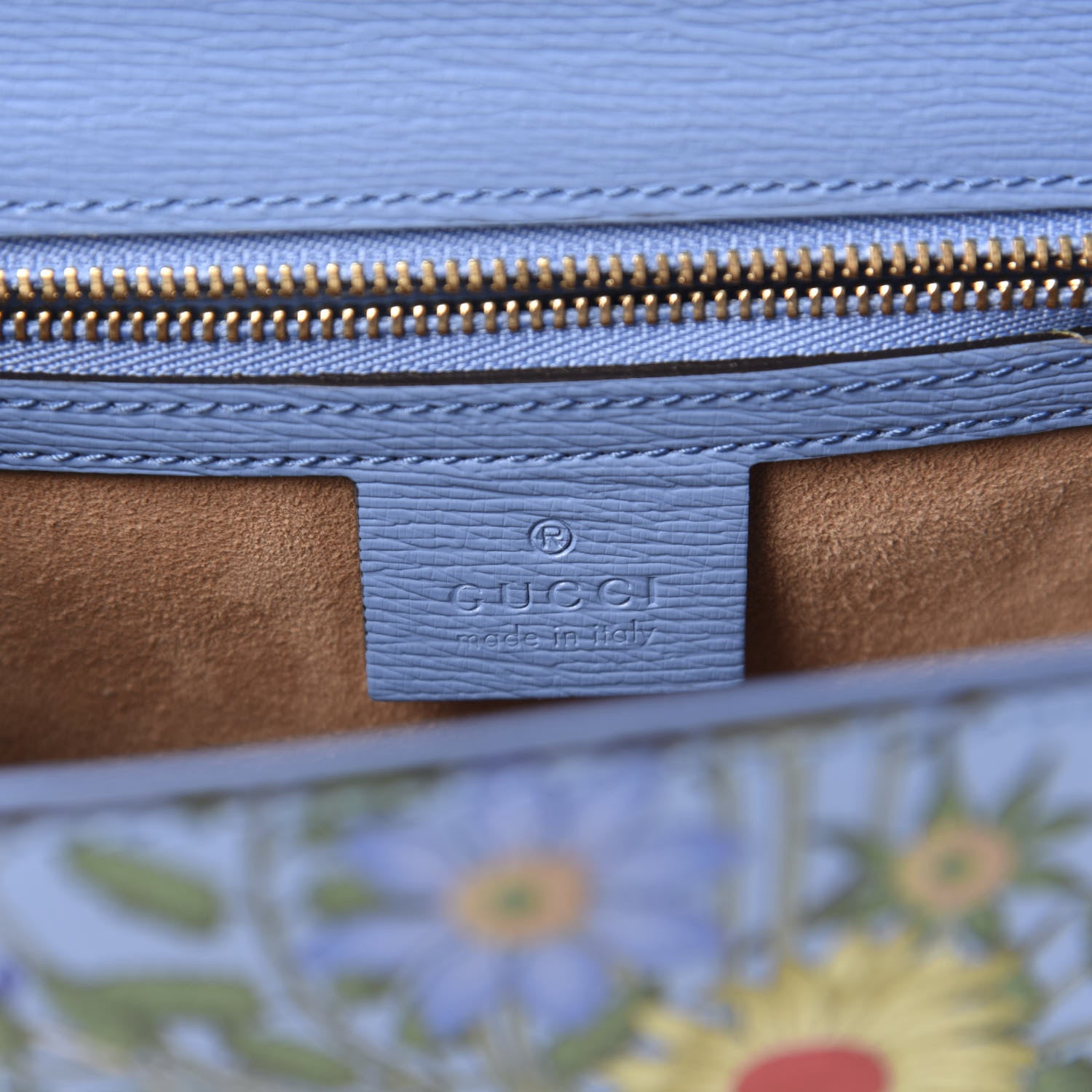 Gucci Shangai Calfskin Web New Flora Small Sylvie Shoulder Bag Azure 8 of 10