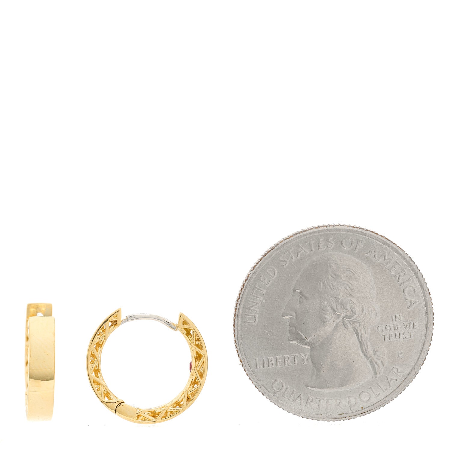 Roberto Coin 18K Yellow Gold Huggie Hoop Earrings 2 of 4