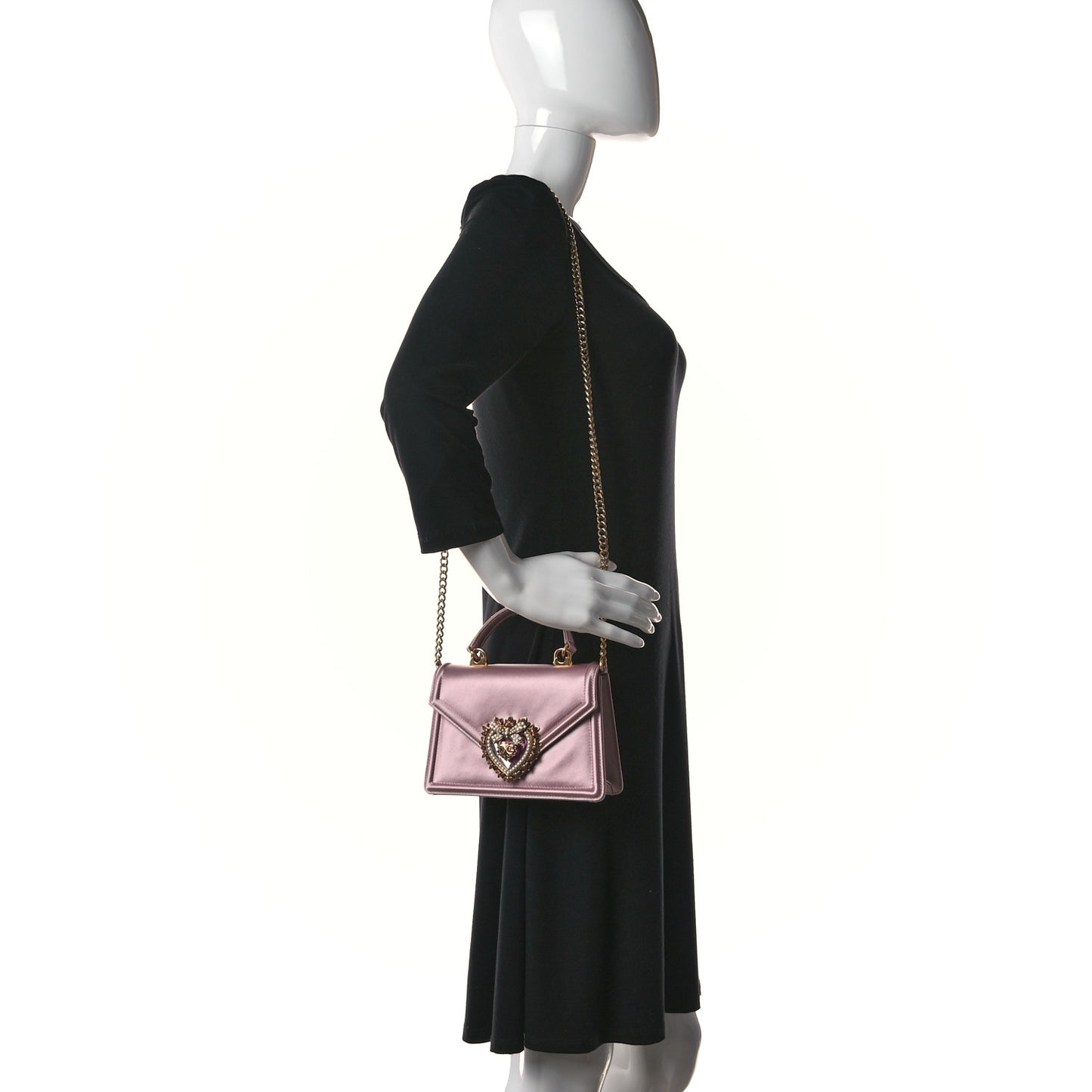 Silk Small Devotion Envelope Top Handle Bag Pink