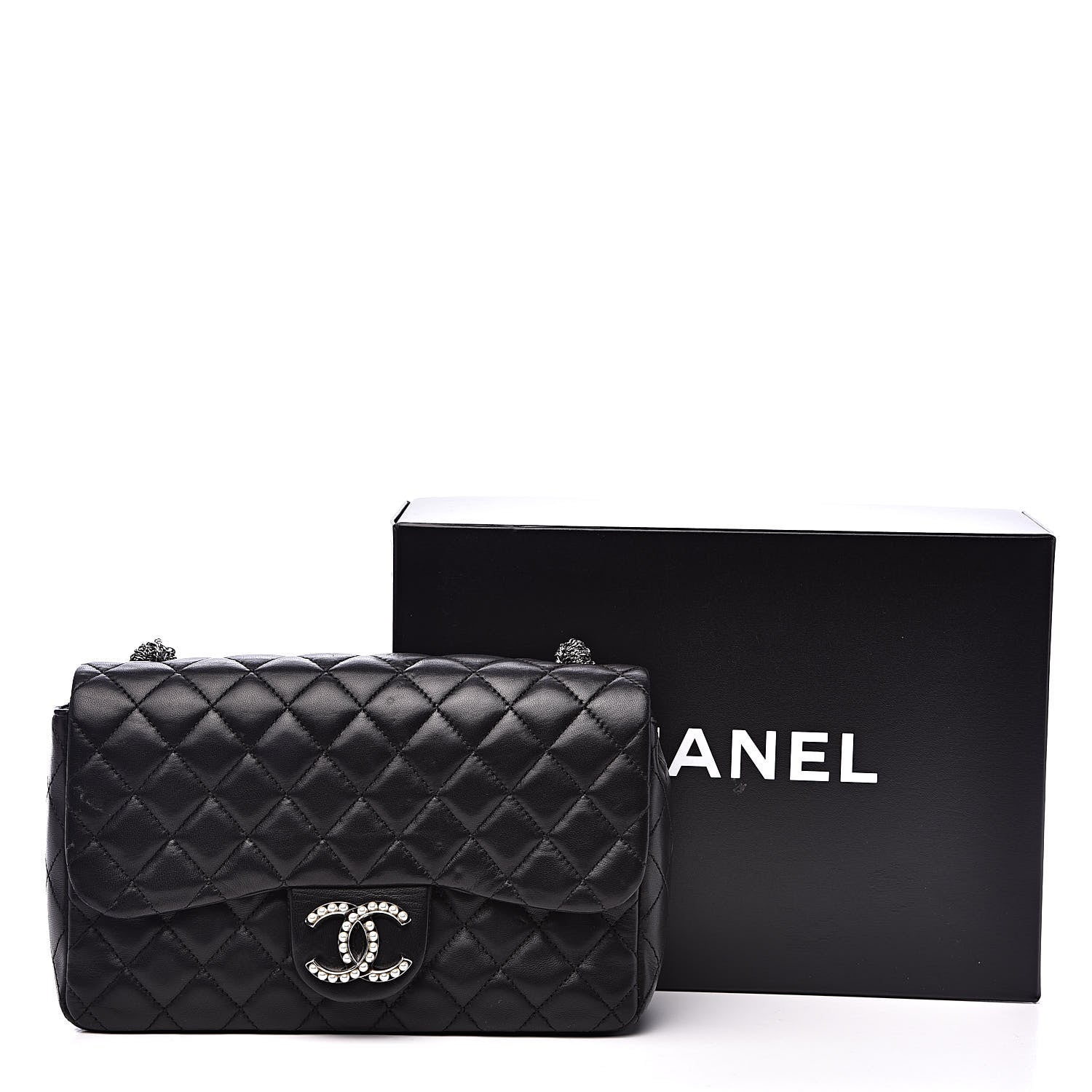 Chanel Lambskin Quilted Medium Westminster Pearl Flap Black 17 of 17