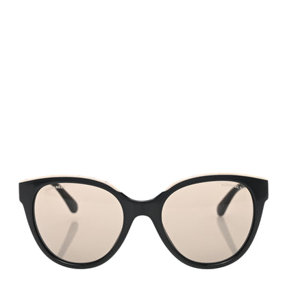 Chanel Acetate CC Butterfly Sunglasses 5414 Black Beige 2 of 8