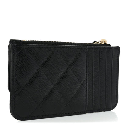 Chanel Caviar Quilted Flap Zip Card Holder Black 3 of 8