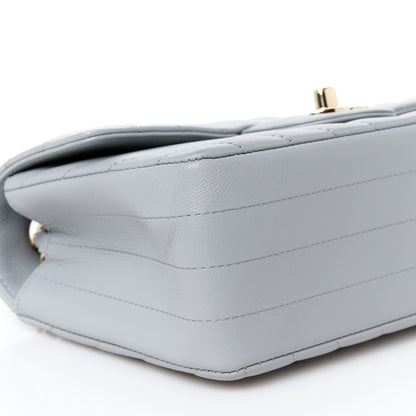 Chanel Lambskin Chevron Quilted Mini Rectangular Flap Grey 10 of 12