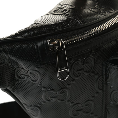 Gucci Calfskin GG Tennis Embossed Pocket Belt Bag Black 12 of 14