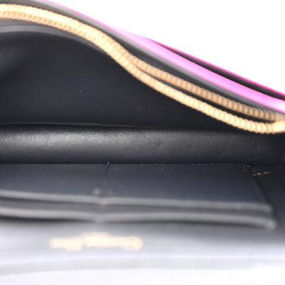 Christian Dior Metallic Patent Micro-Cannage Diorama Wallet on Chain Pouch Pink 5 of 12