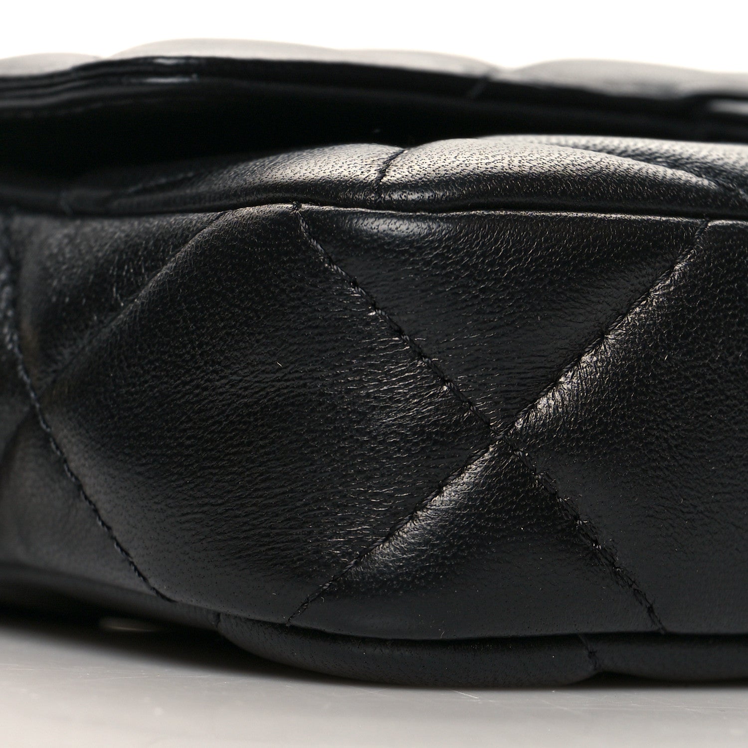 Chanel Lambskin Quilted Resin Bi-Color Flap Phone Holder With Chain Black 10 of 12