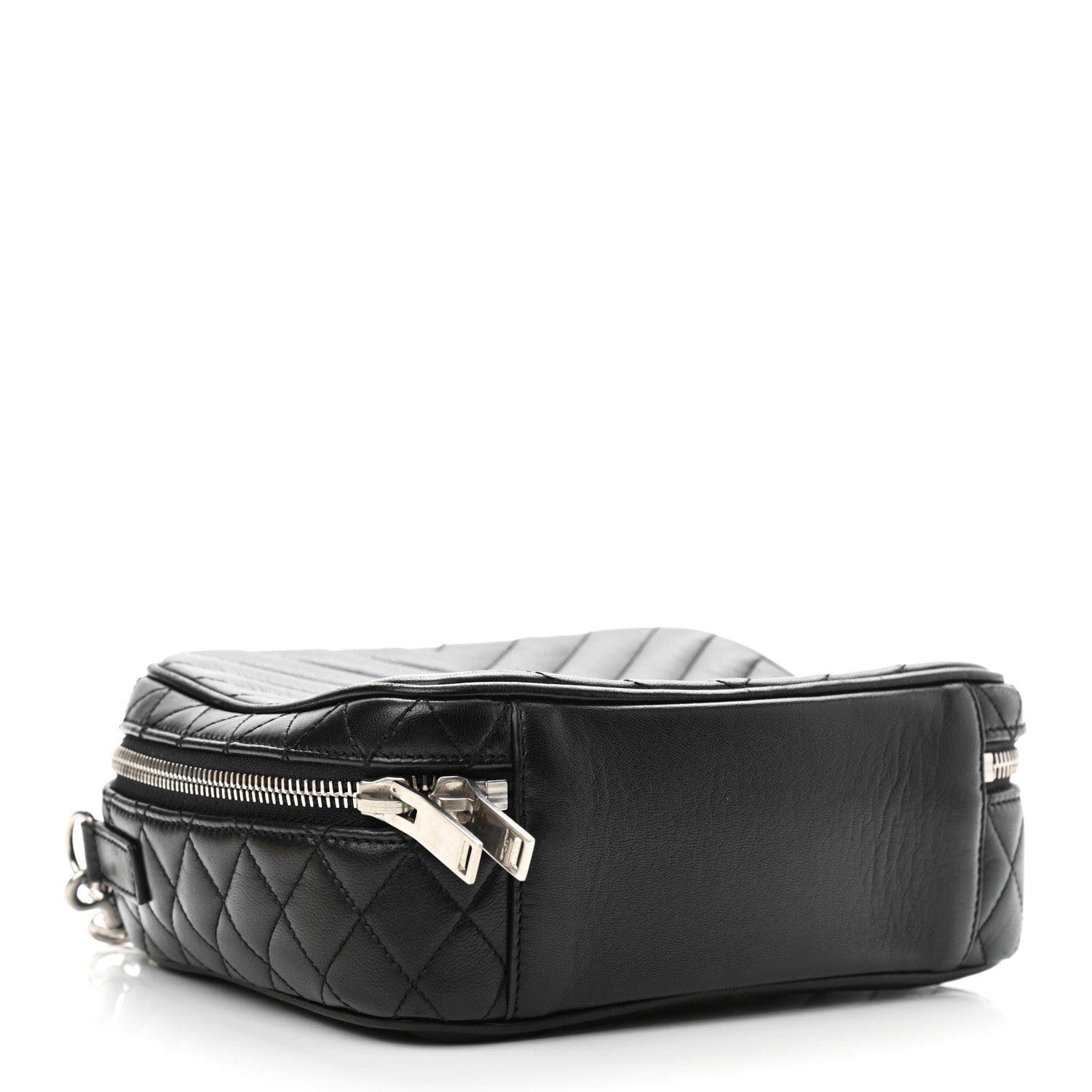 Saint Laurent Lambskin Matelasse Chevron Lunchbox Bag Black 3 of 9