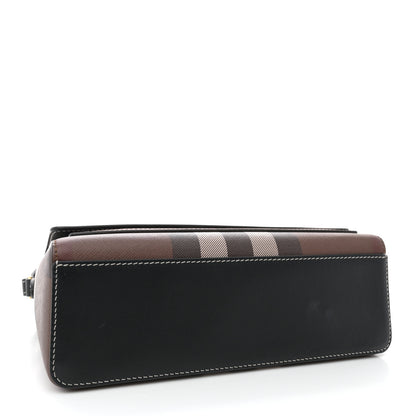 Burberry Calfskin Giant Check E-Canvas Note Crossbody Bag Dark Birch Brown 4 of 13