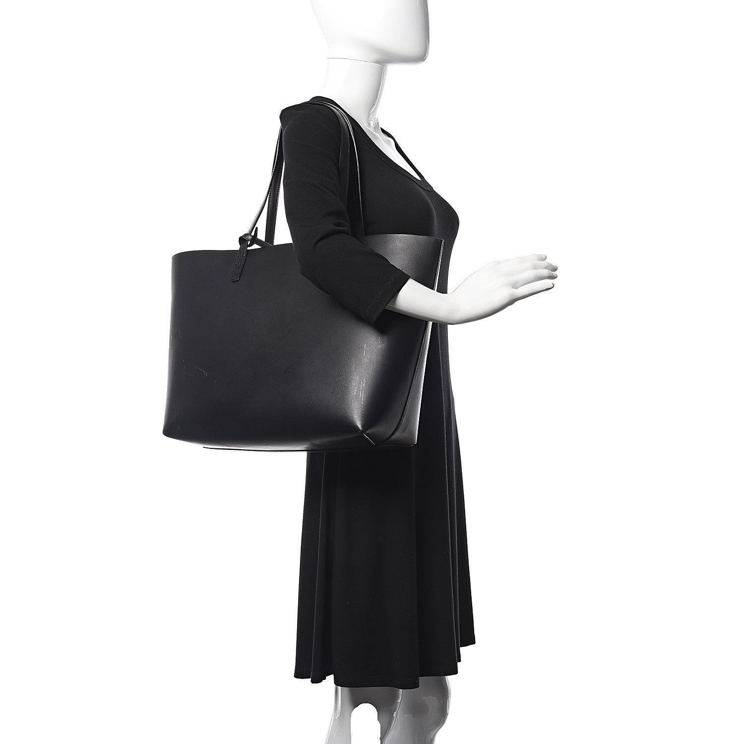 Mansur Gavriel Calfskin Large Shopping Tote Black Flamma 2 of 24