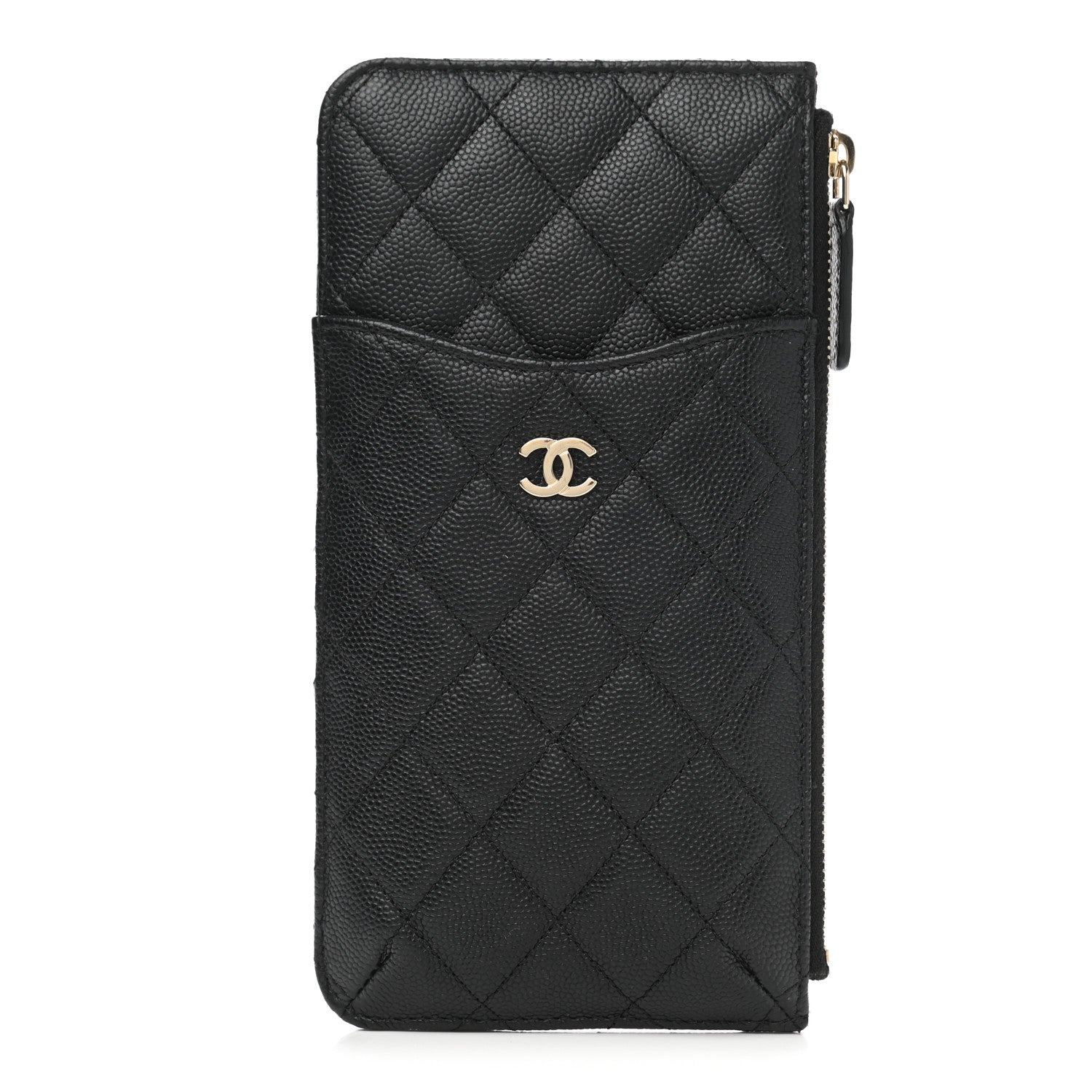 Chanel Caviar Quilted Classic Flat Wallet Pouch Black 1 of 8