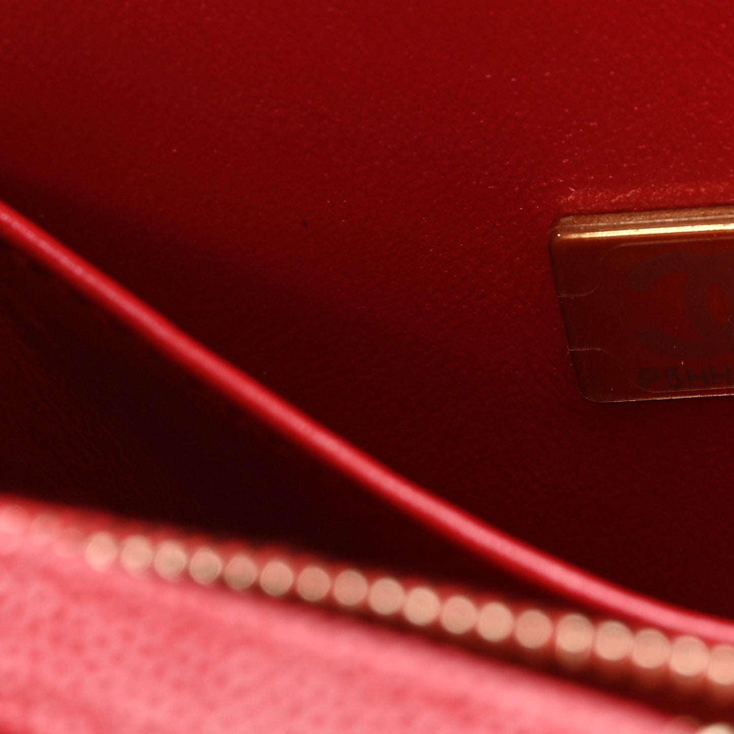 Caviar Quilted Lizard Embossed Small Coco Handle Flap Red