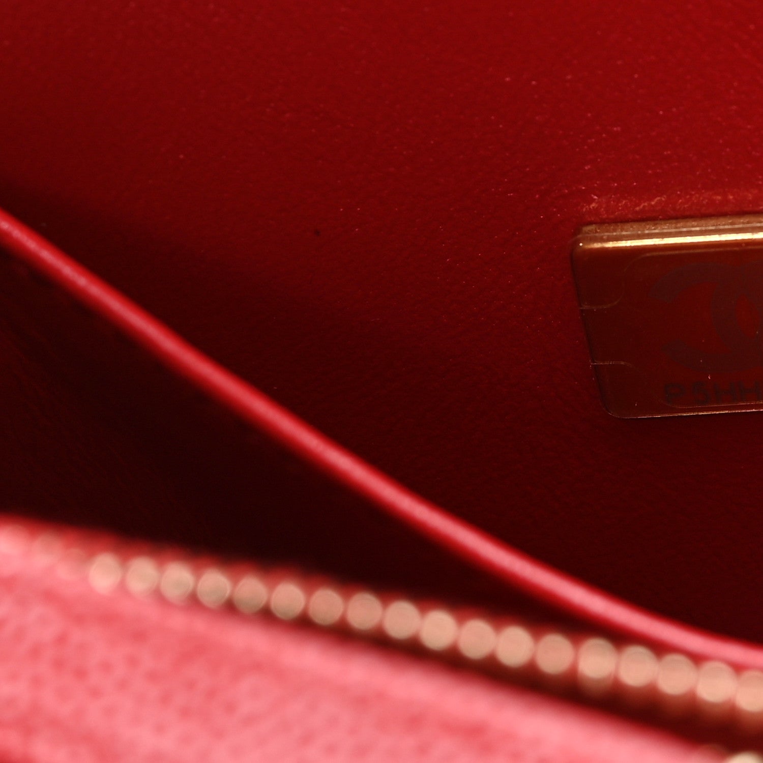 Chanel Caviar Quilted Lizard Embossed Small Coco Handle Flap Red 6 of 10