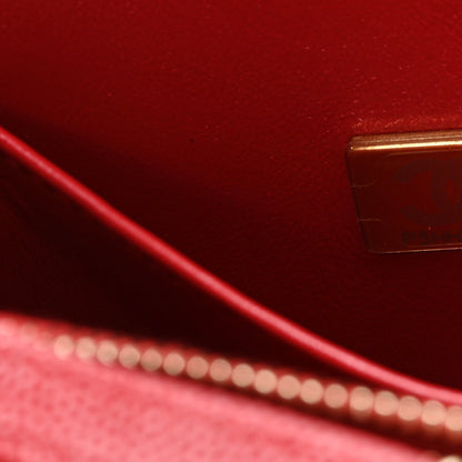 Chanel Caviar Quilted Lizard Embossed Small Coco Handle Flap Red 6 of 10