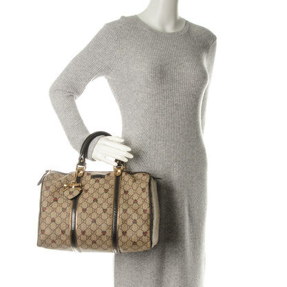 Gucci GG Plus Monogram Hearts Medium Joy Boston Dark Brown 2 of 17