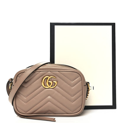 Gucci Calfskin Matelasse Mini GG Marmont Chain Shoulder Bag Porcelain Rose 14 of 14