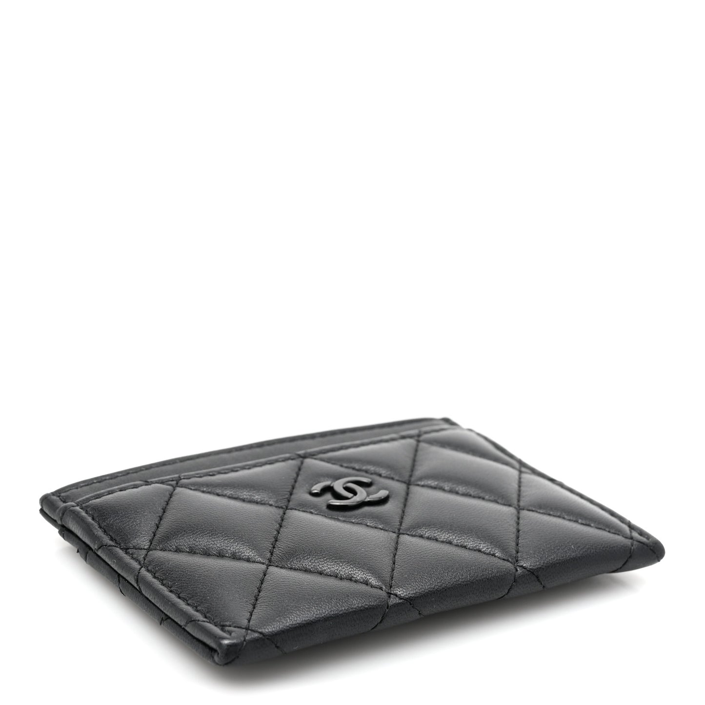 Lambskin Quilted Card Holder So Black