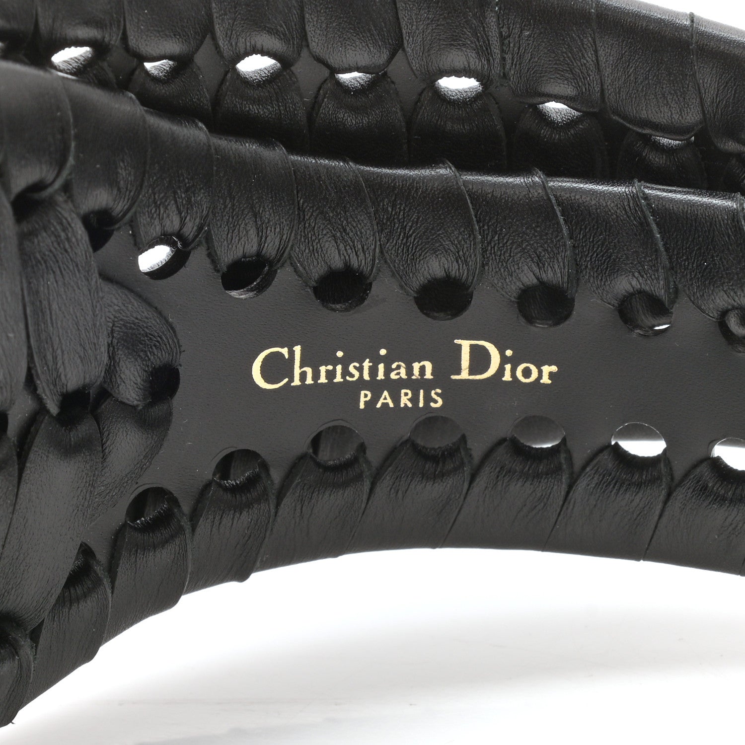 Christian Dior Calfskin Braided 30 Montaigne Belt 85 Black 3 of 5