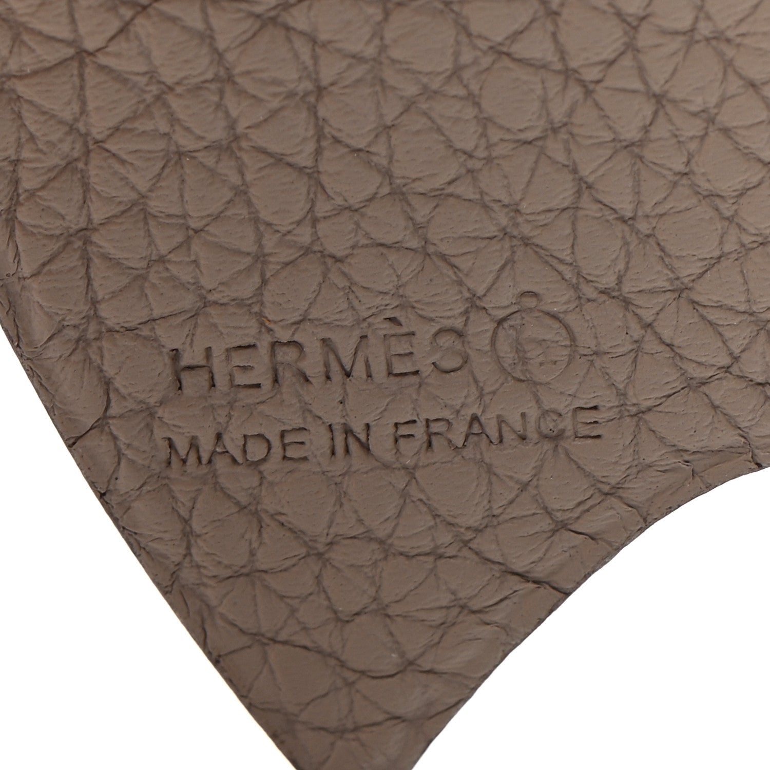 Hermes Togo Epsom Petit H Heart Bag Charm Sanguine Etoupe 3 of 3