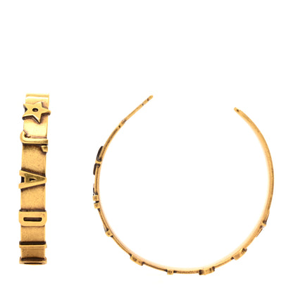 Christian Dior Metal J'Adior Star Hoop Earrings Aged Gold 1 of 4
