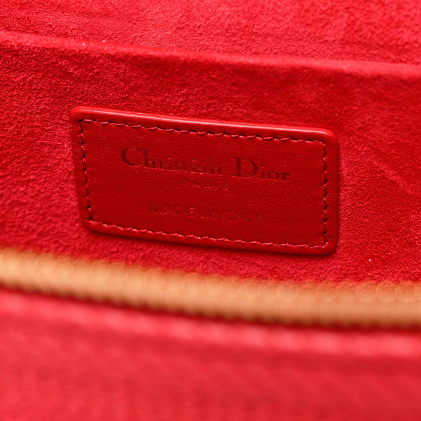 Lambskin Cannage Small Diortravel Vanity Case Red