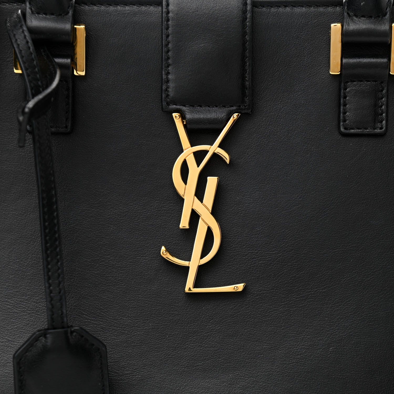 Saint Laurent Smooth Calfskin Small Monogram Cabas Black 8 of 11