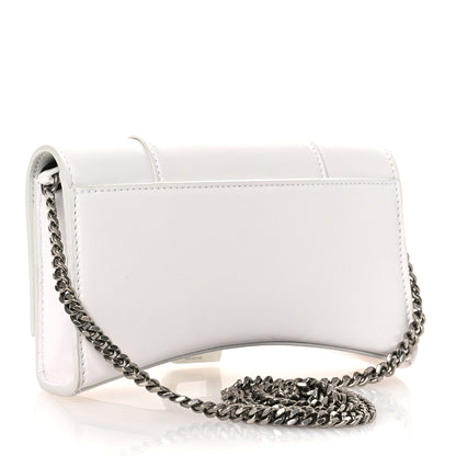 Balenciaga Shiny Box Calfskin Strass Hourglass Chain Bag White 3 of 14