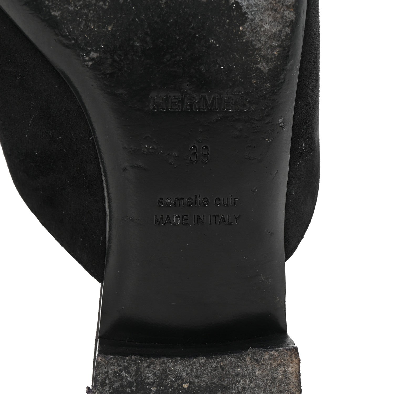 Hermes Velvet Goatskin Crystal Beauty Mules 39 Black 7 of 9