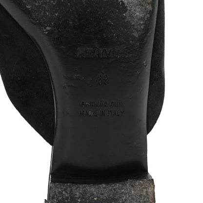 Hermes Velvet Goatskin Crystal Beauty Mules 39 Black 7 of 9