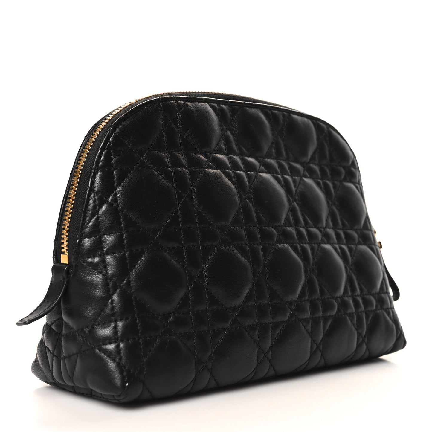 Lambskin Cannage Caro Beauty Pouch Black