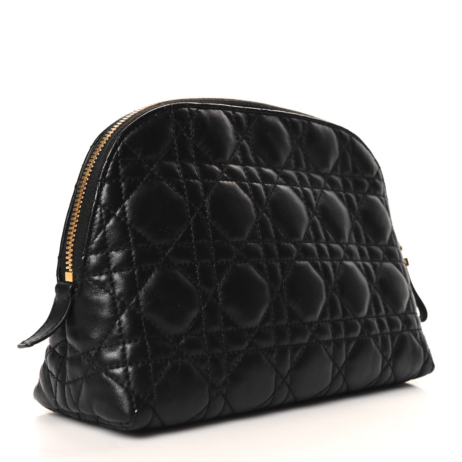 Christian Dior Lambskin Cannage Caro Beauty Pouch Black 3 of 6