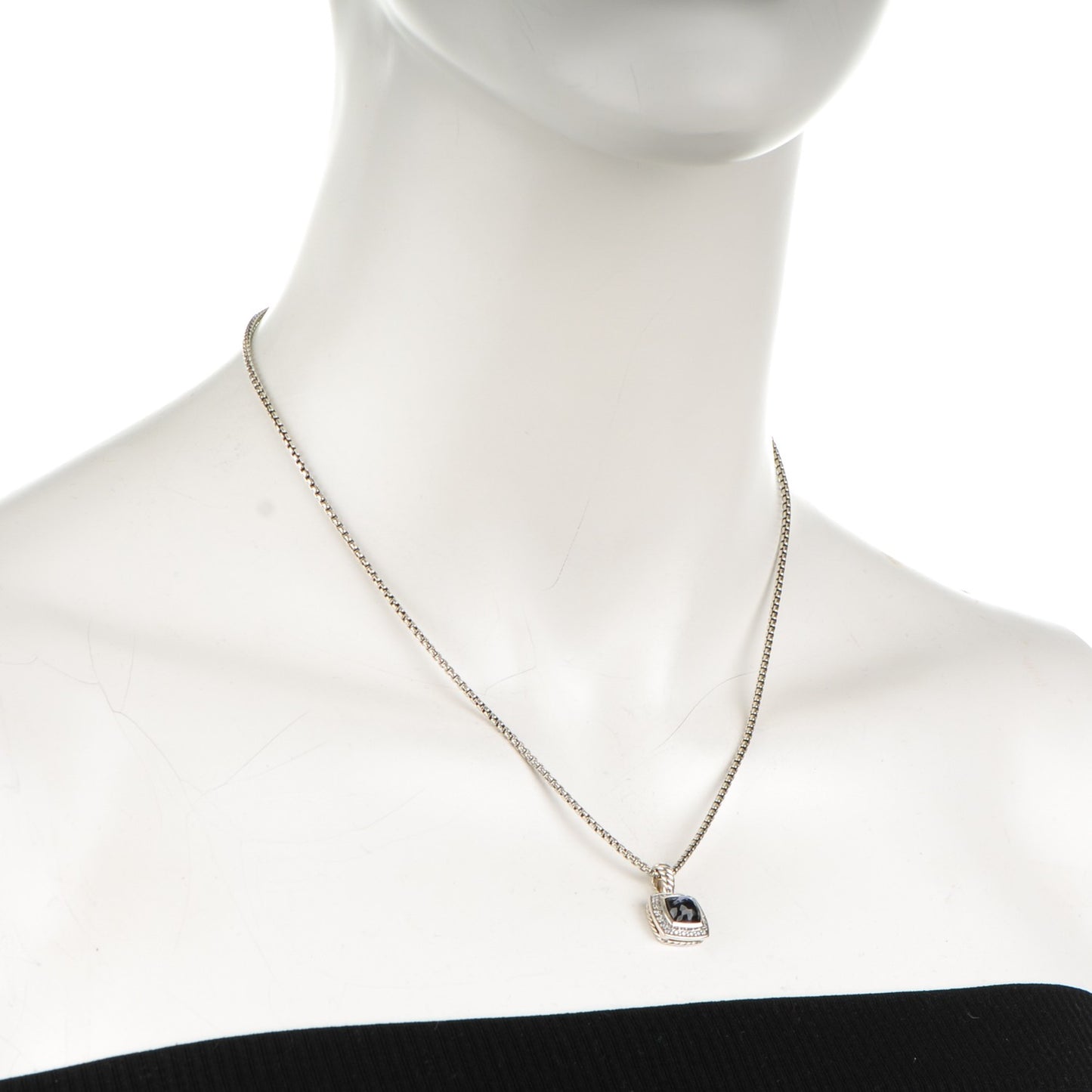 Sterling Silver Black Orchid Diamond 7mm Petite Albion Necklace