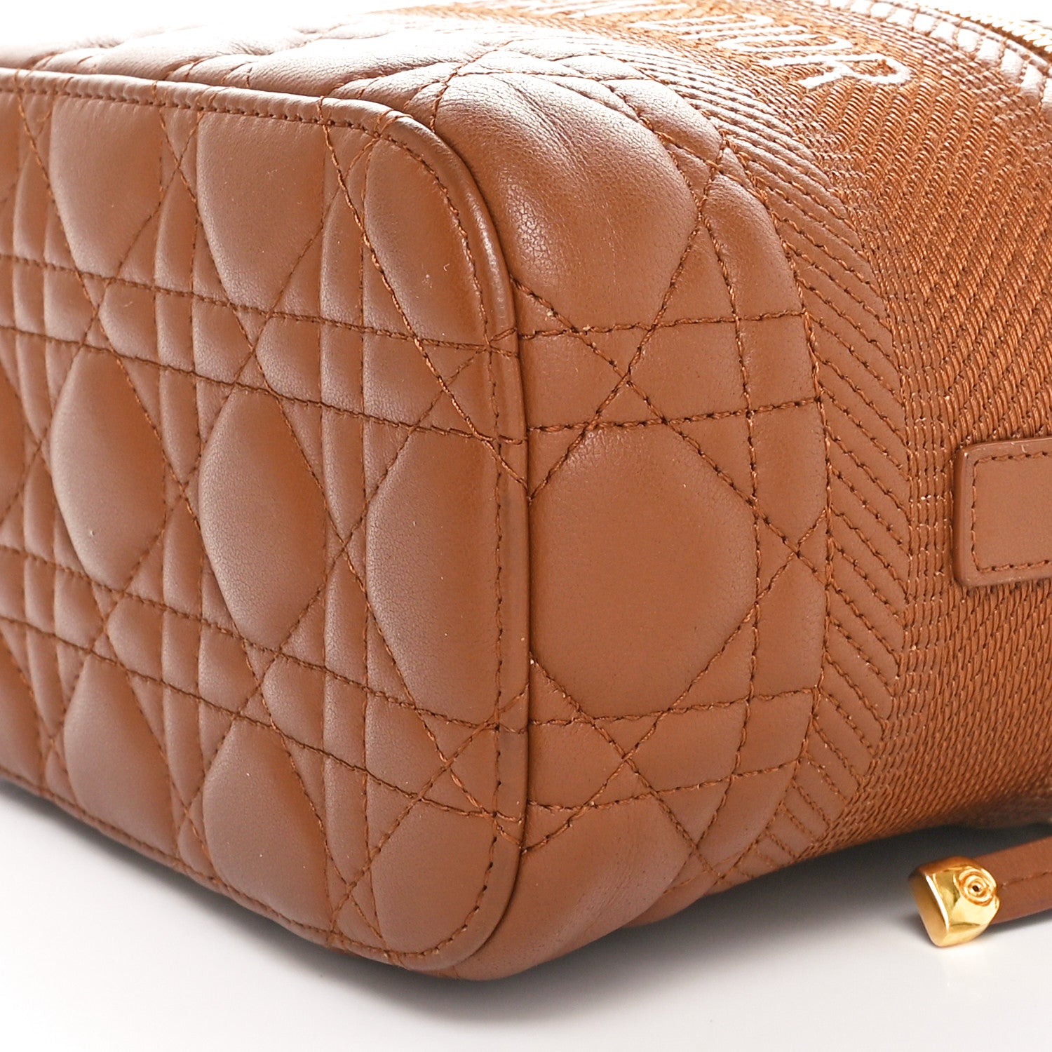 Christian Dior Lambskin Cannage Small Diortravel Vanity Case Cognac 9 of 9