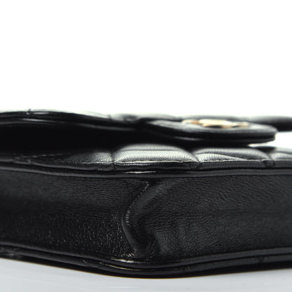 Chanel Lambskin Quilted Top Handle Flap Coin Purse With Chain Black 9 of 10