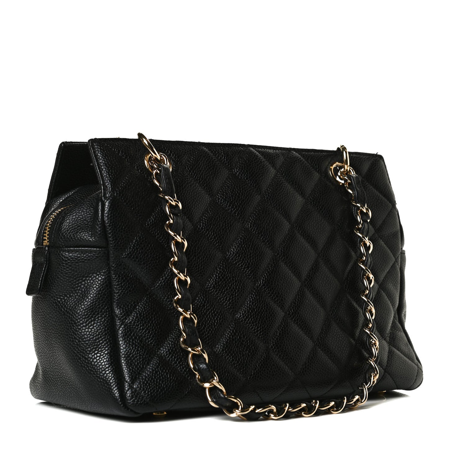 Caviar Quilted Petit Timeless Tote PTT Black