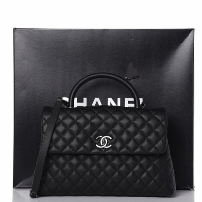 Chanel Caviar Quilted Medium Coco Handle Flap Black 9 of 9