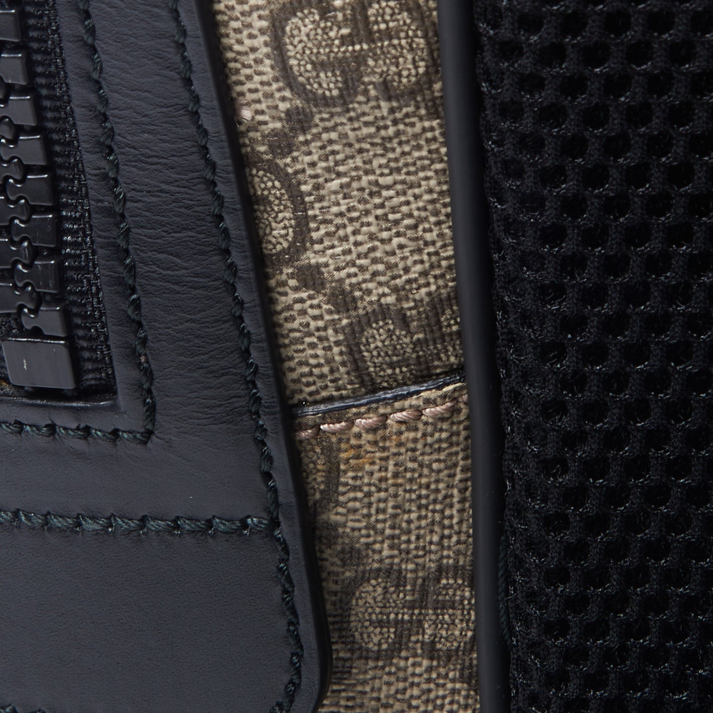 GG Supreme Monogram Medium Backpack Black