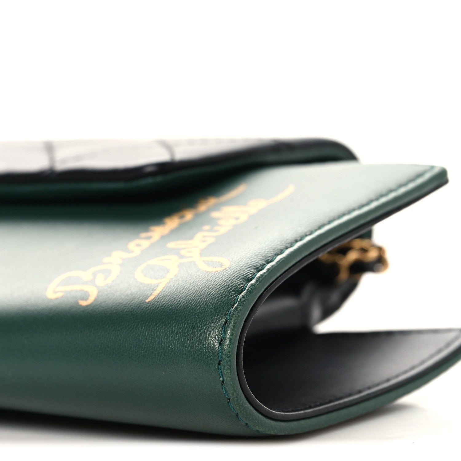 Chanel Calfskin Quilted Brasserie Gabrielle Menu CC Clutch Green 10 of 11