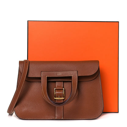 Hermes Taurillon Clemence Halzan 31 Gold 12 of 12