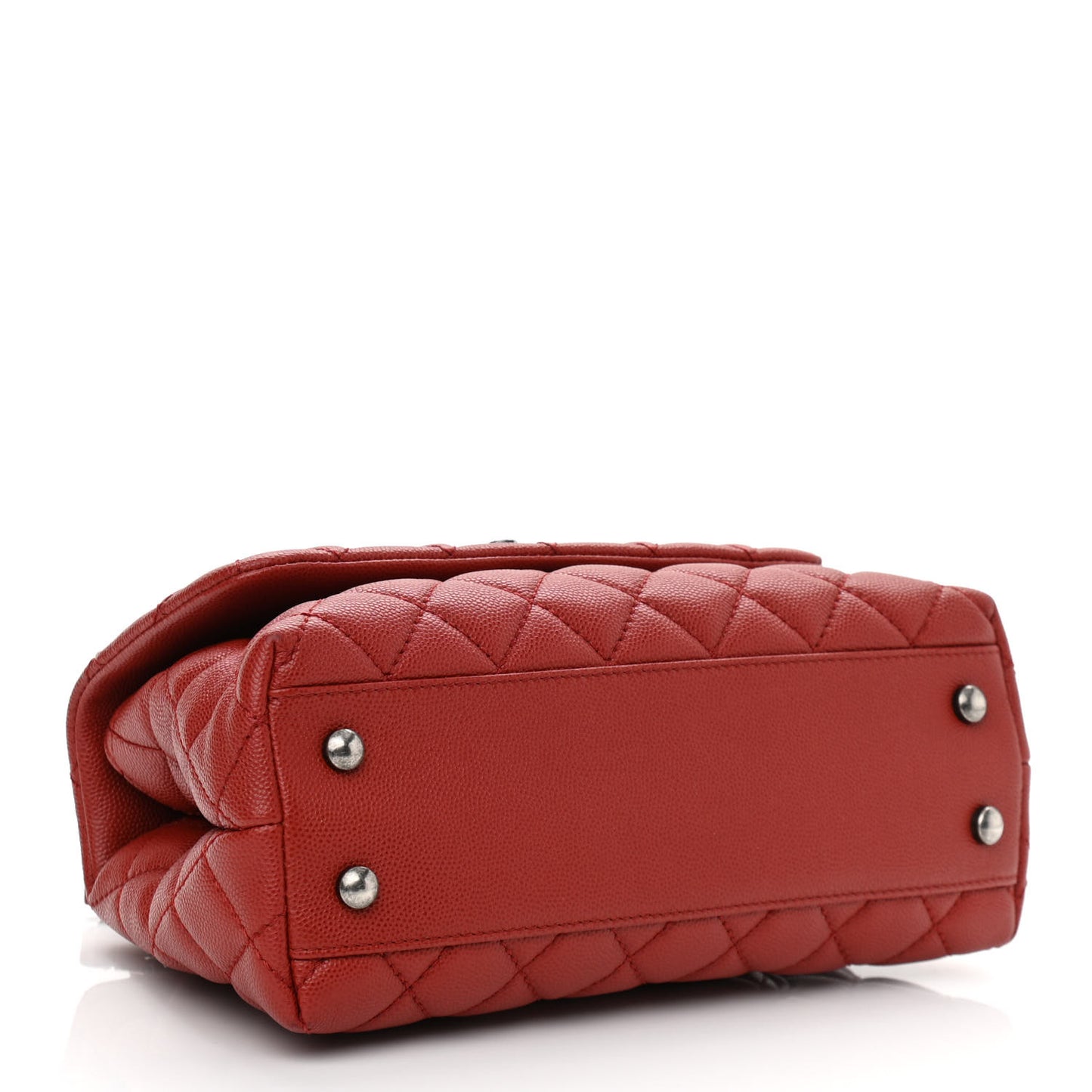 Caviar Quilted Mini Coco Handle Flap Dark Red