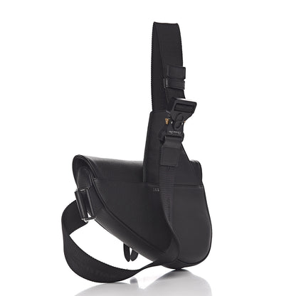 Christian Dior Grained Calfskin Kim Jones Saddle Bag Black 3 of 10